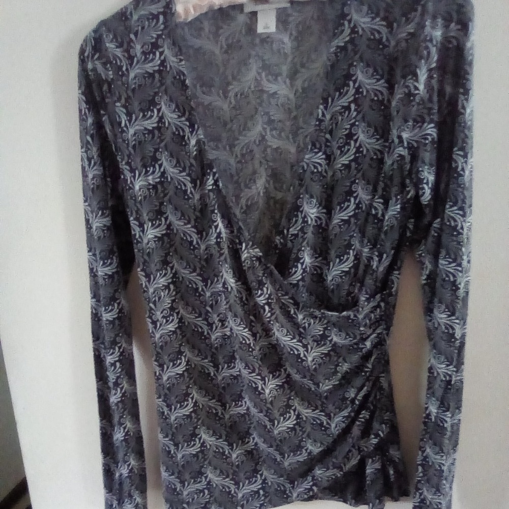 Women's Ann Taylor Loft Black and Gray Top